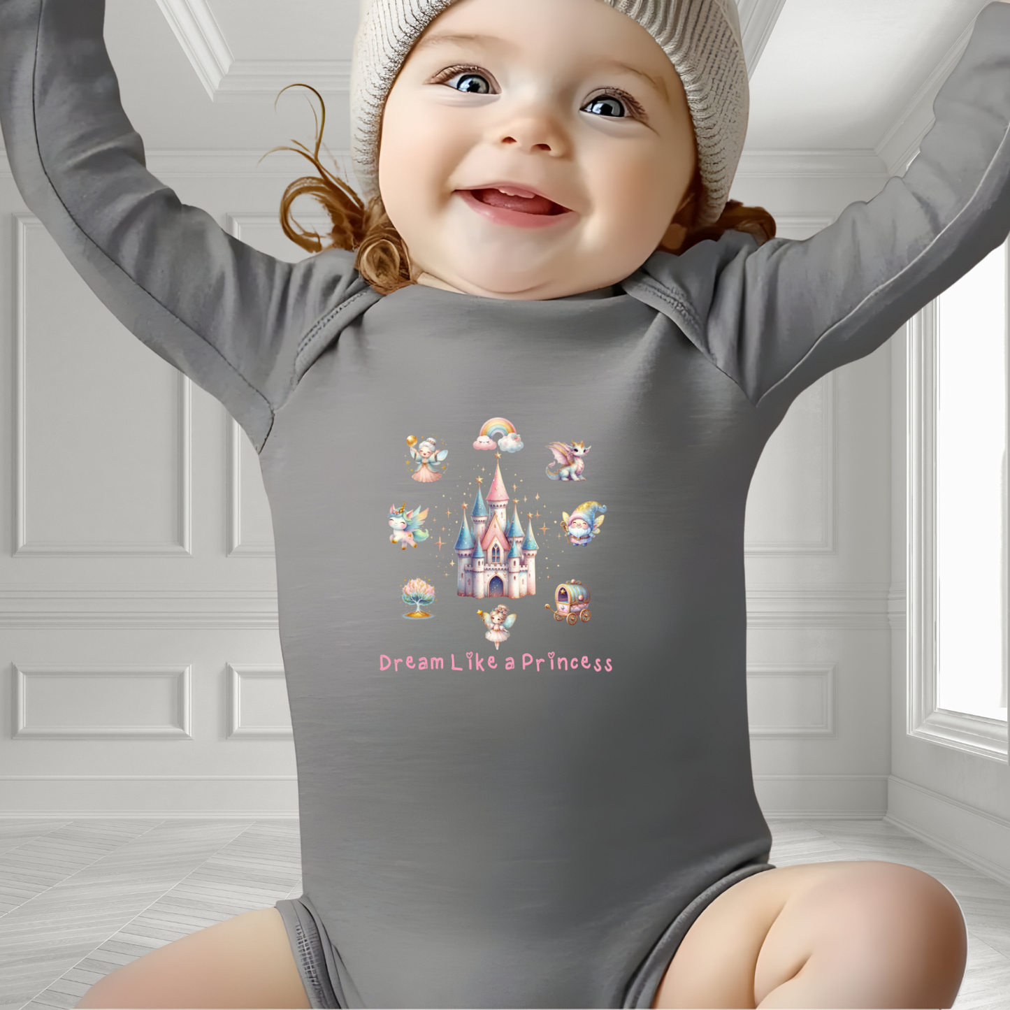Dream Like A Princess Infant Long Sleeve Onesie