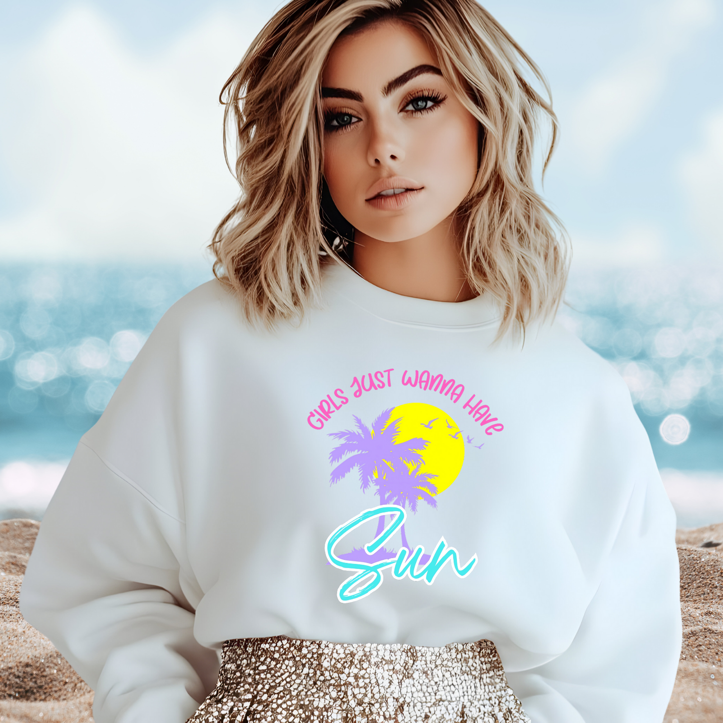 Girls Just Wanna Have Sun Crewneck Sweatshirt