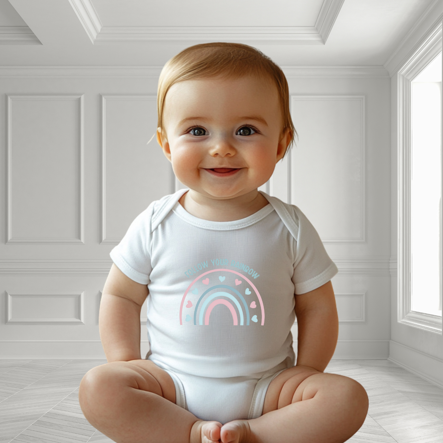 Follow Your Rainbow Infant Short Sleeve Onesie