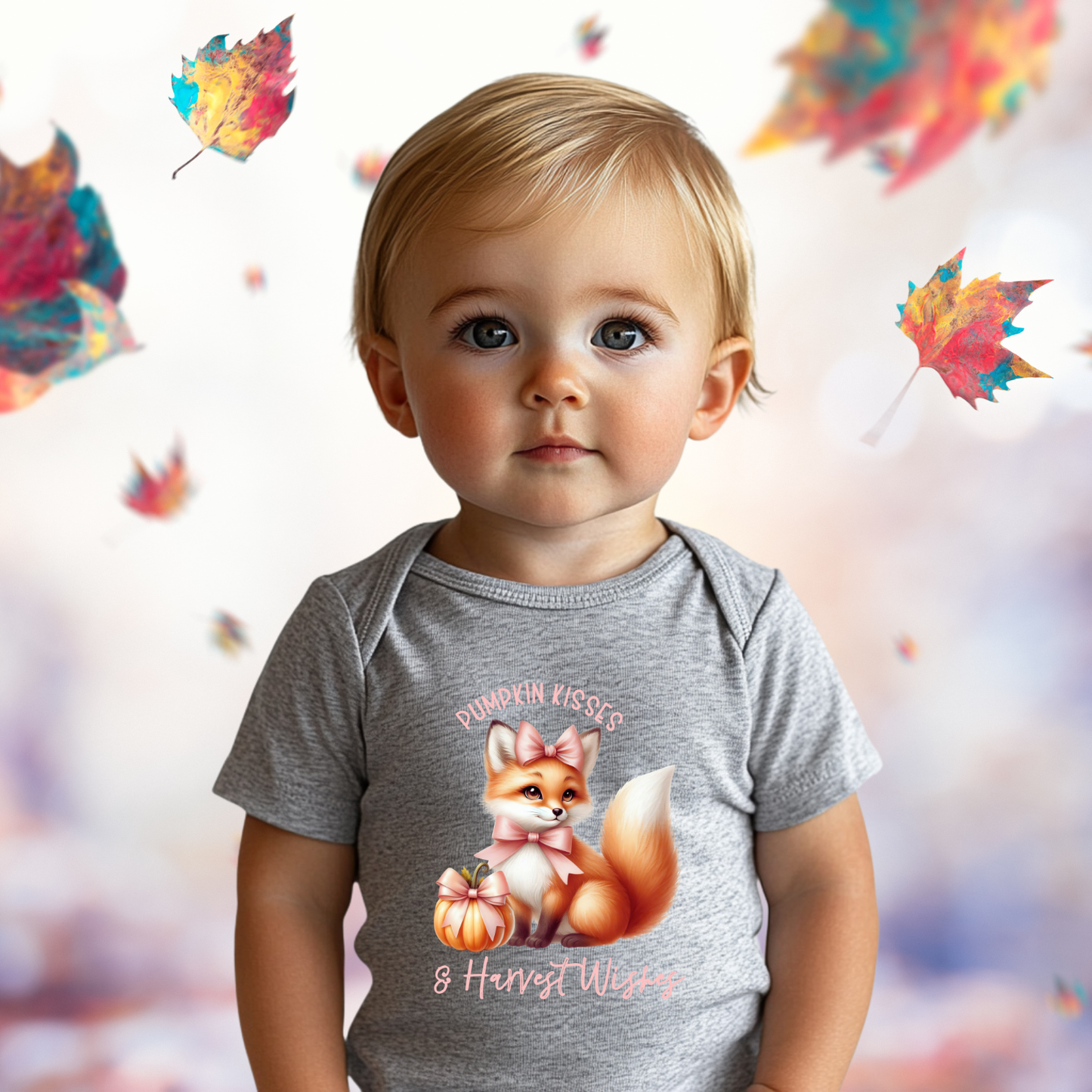Pumpkin Kisses & Harvest Wishes Infant Short Sleeve Onesie