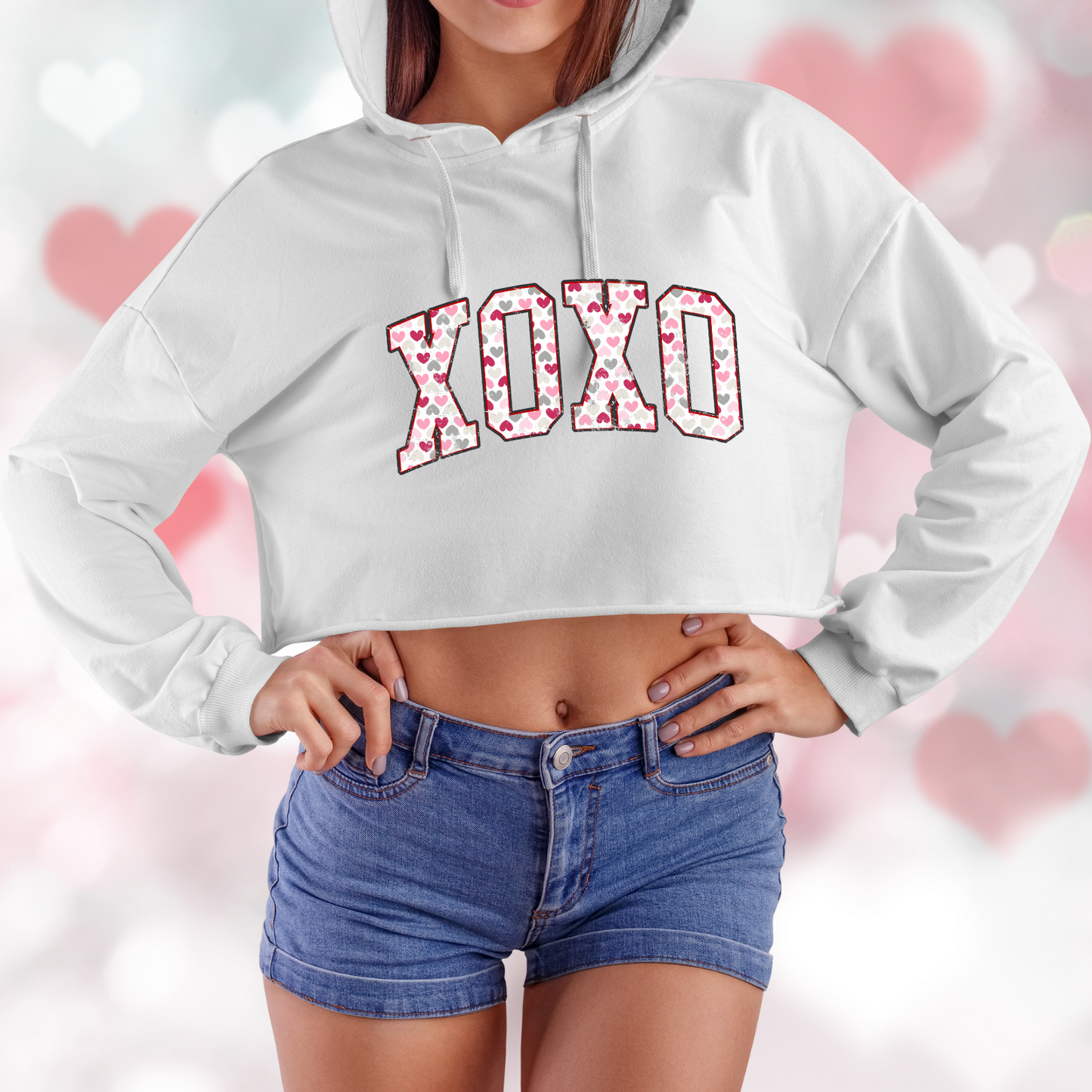 Varsity XO Crop Hoodie