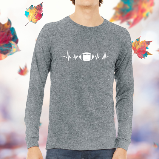 Football Heartbeat Long Sleeve Tee