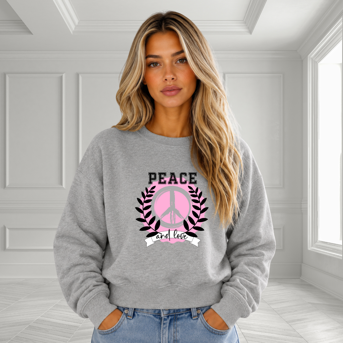 Peace And Love Crewneck Sweatshirt