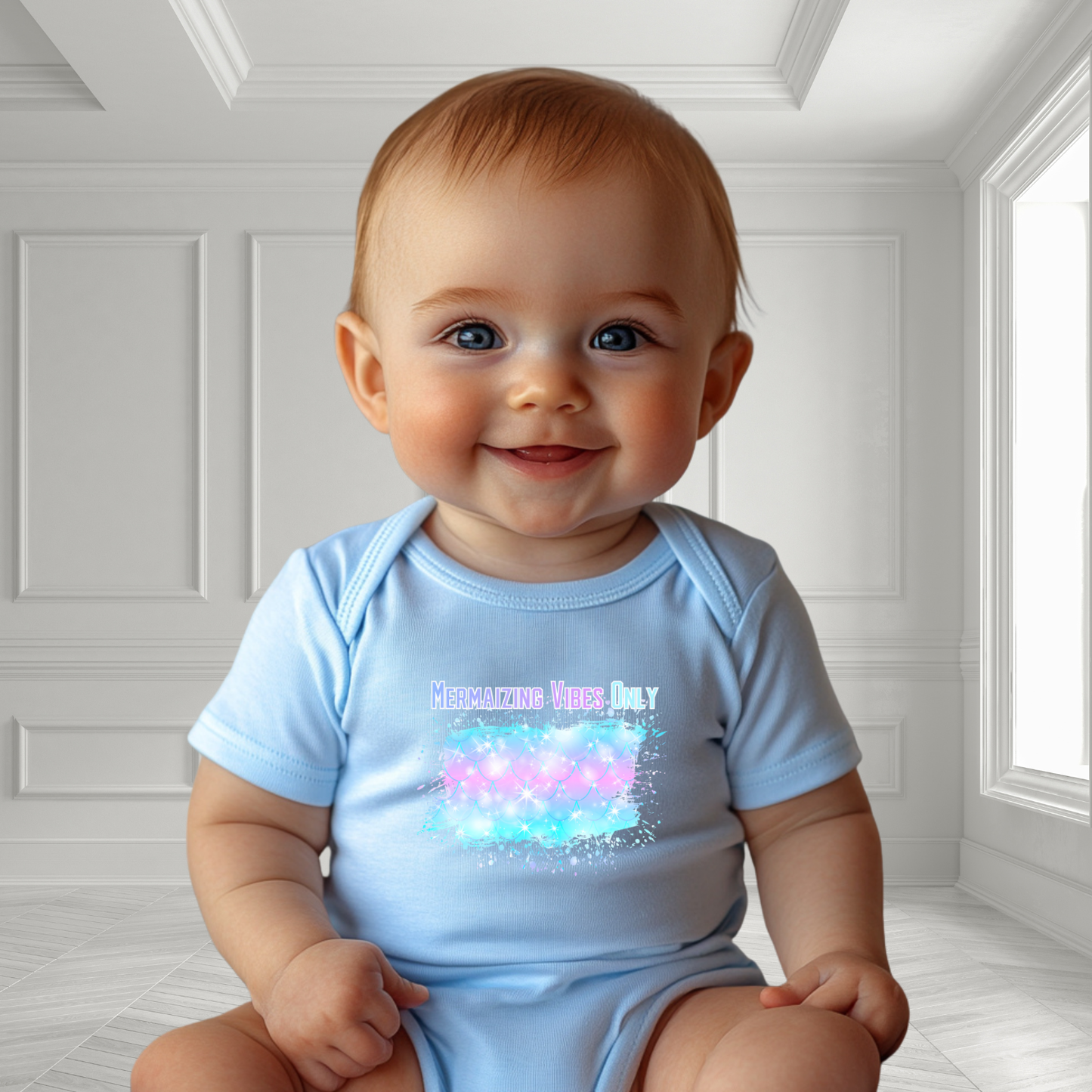 Mermaizing Vibes Only Infant Short Sleeve Onesie