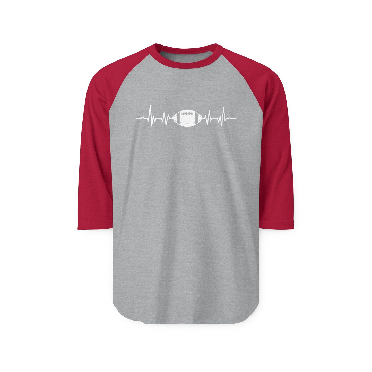 Football Heartbeat Baseball Tee