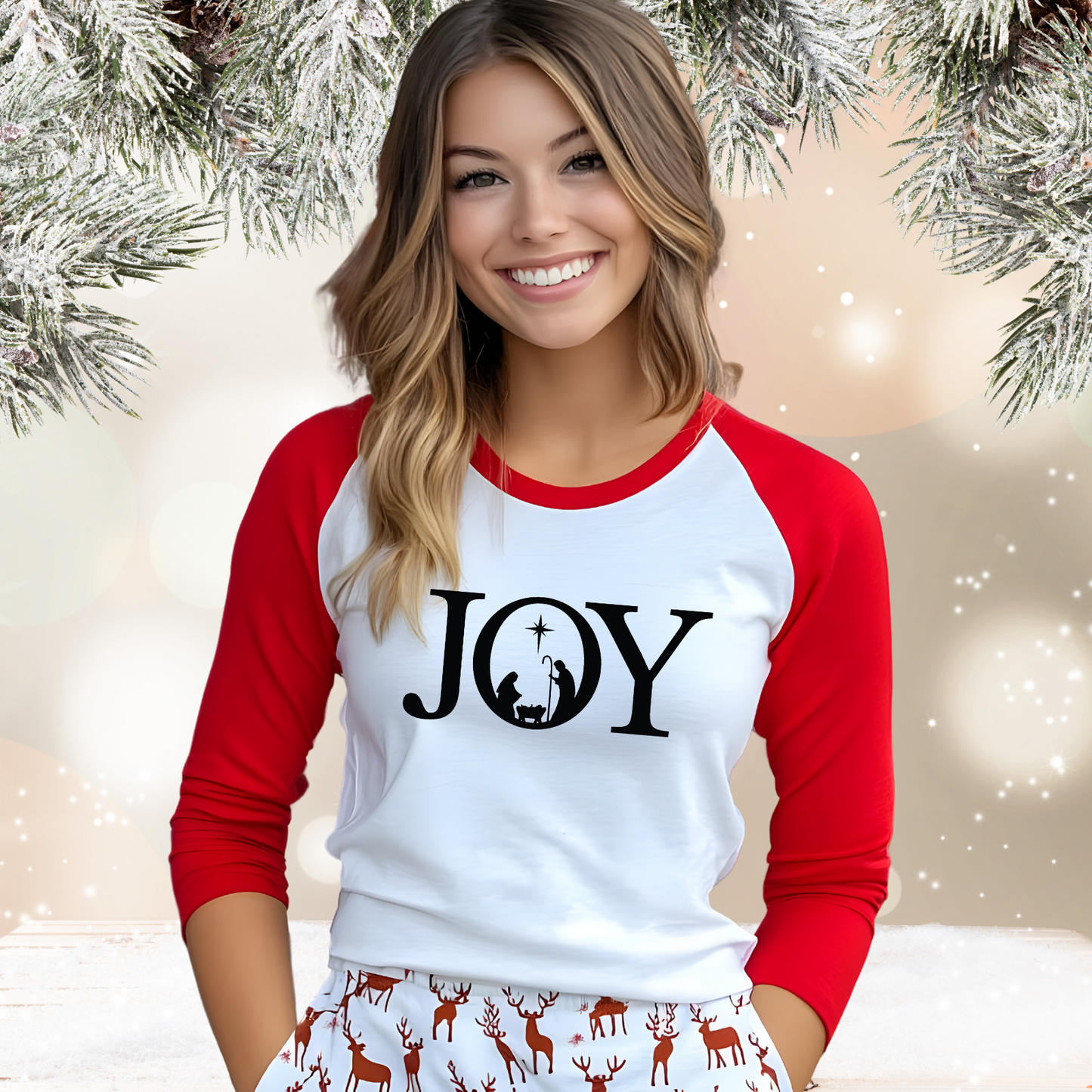 Christmas Joy Baseball Tee