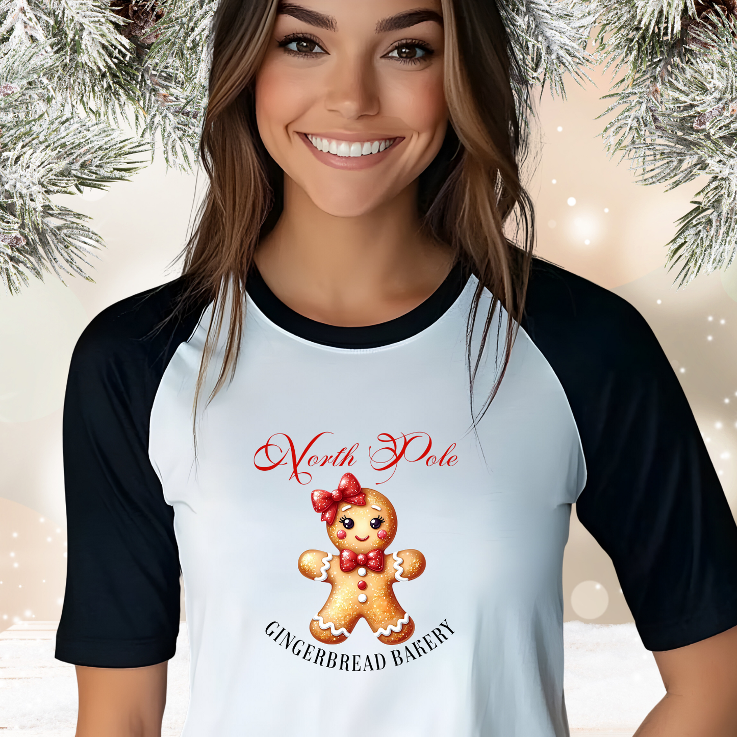 Gingerbread Bakery Baseball Tee
