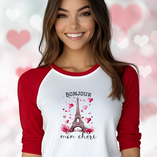 Bonjour Mon Cheri Baseball Tee
