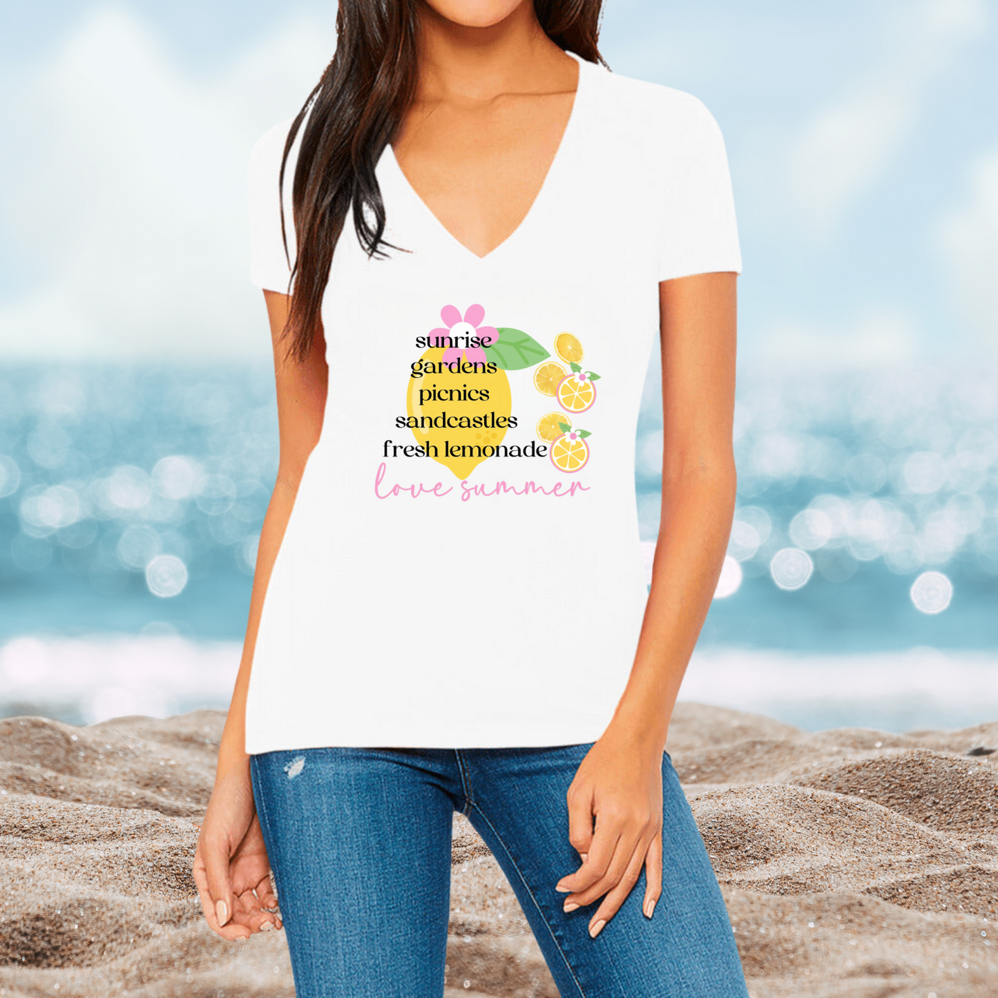 Love Summer V-Neck Tee