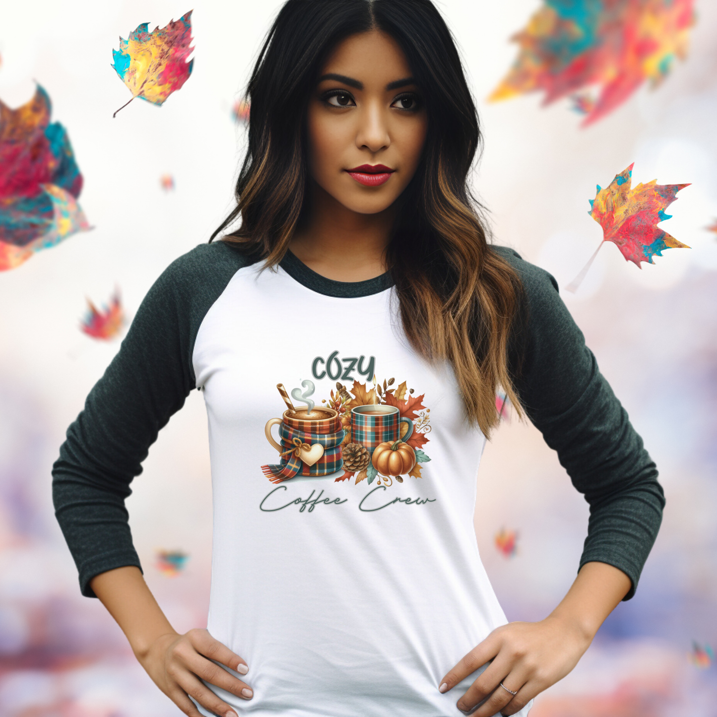 Cozy Coffee Crew Baseball Tee