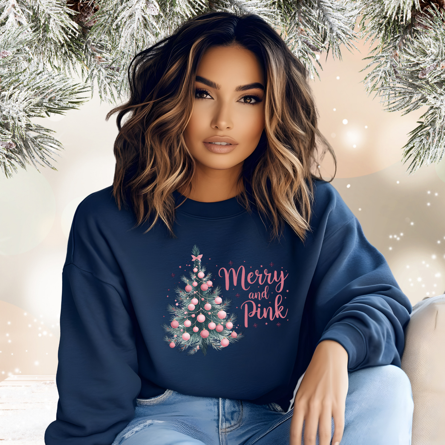 Merry And Pink Crewneck Sweatshirt
