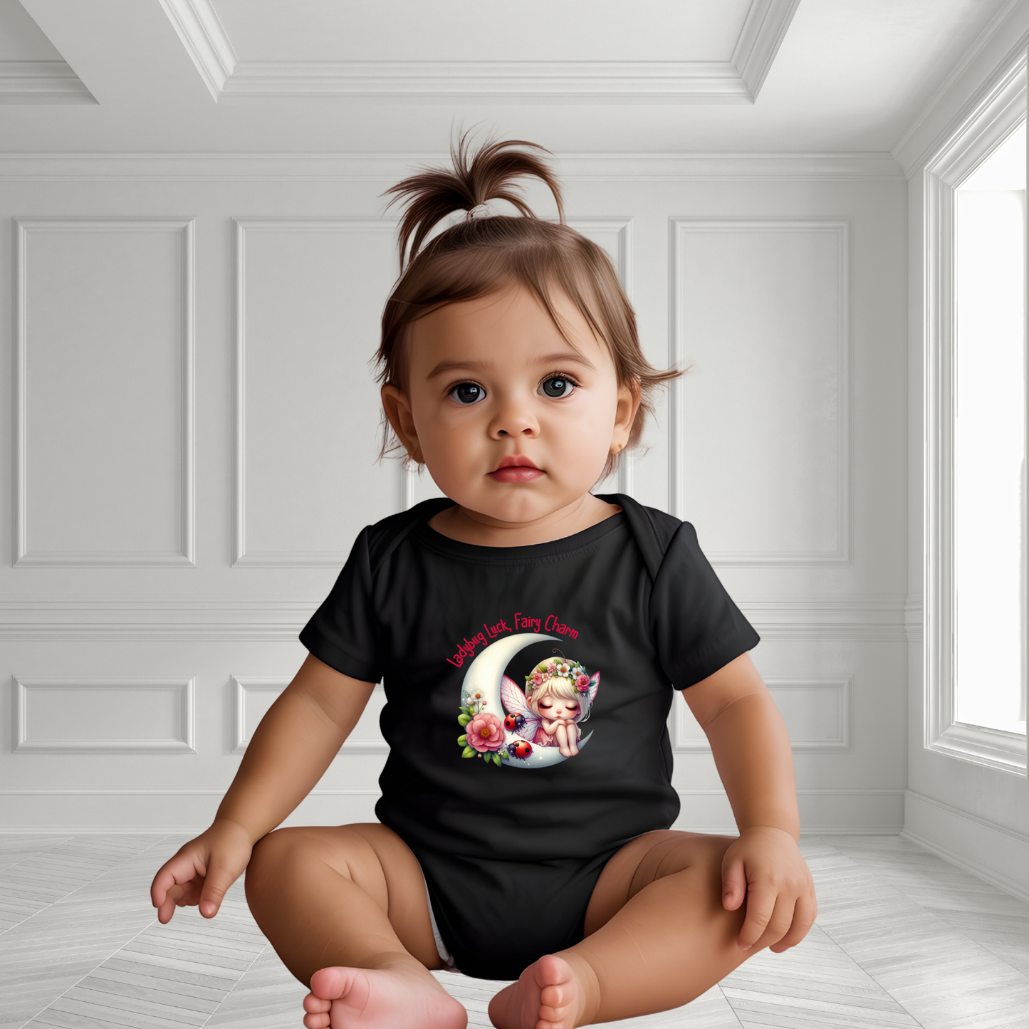 Ladybug Luck, Fairy Charm Infant Short Sleeve Onesie