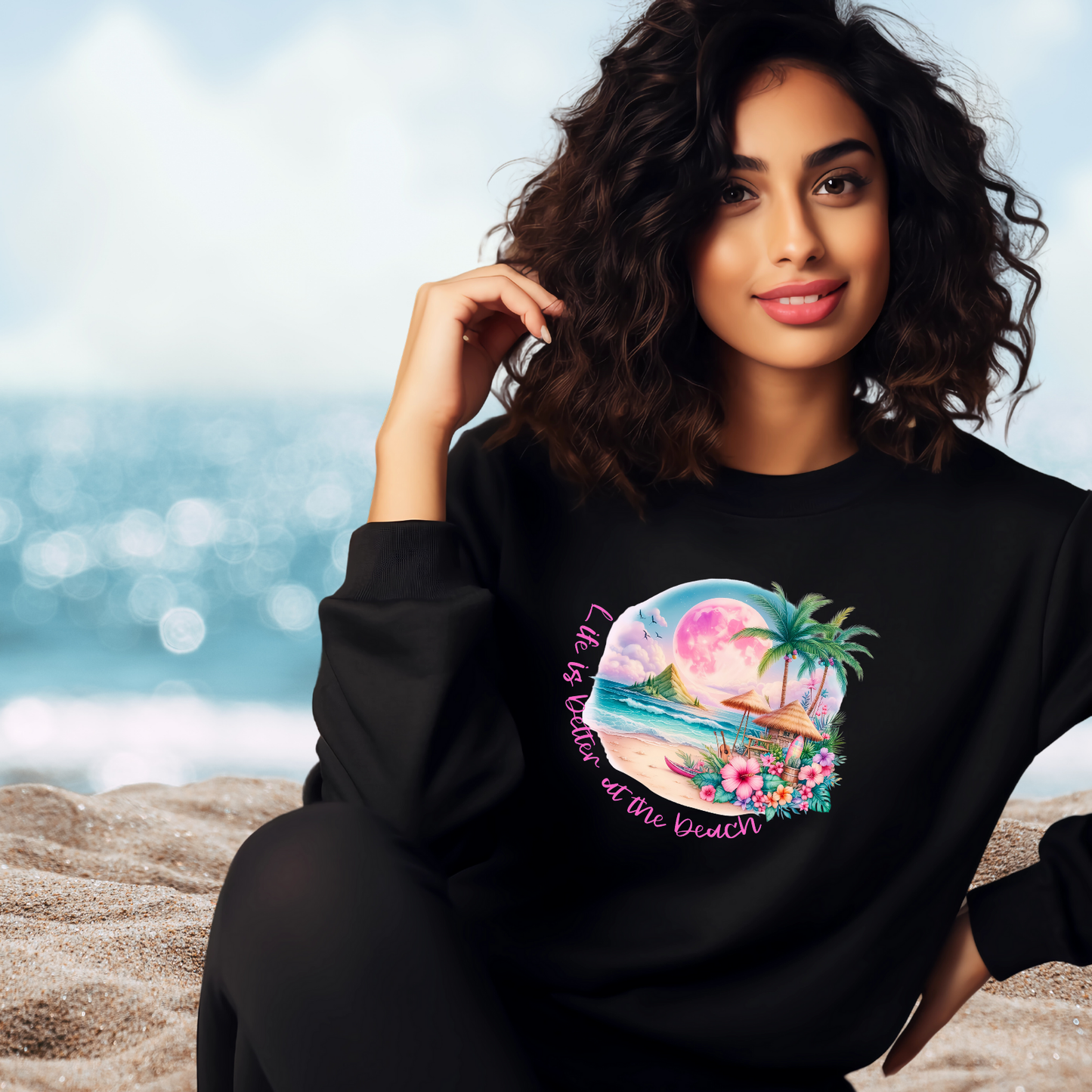 Life Is Better At The Beach Crewneck Sweatshirt