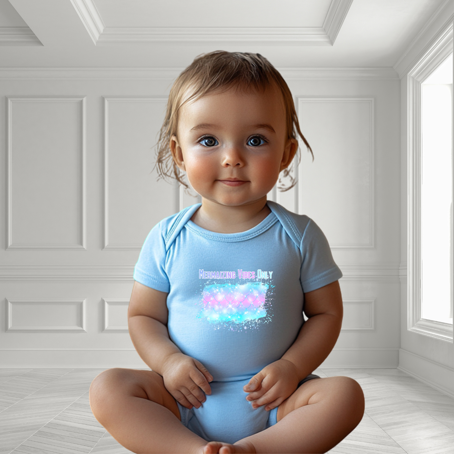 Mermaizing Vibes Only Infant Short Sleeve Onesie