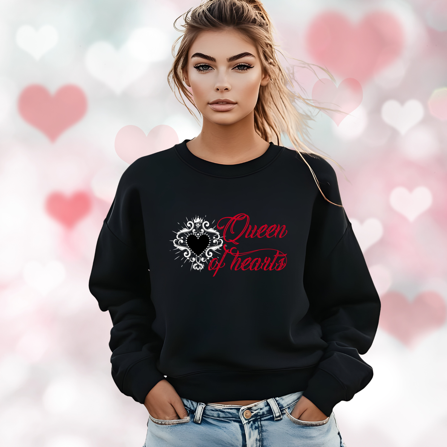 Queen Of Hearts Crewneck Sweatshirt
