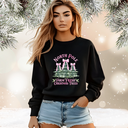 North Pole Christmas Trees Crewneck Sweatshirt
