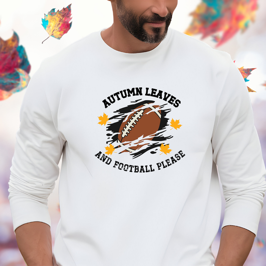 Autumn Leaves And Football Please Long Sleeve Tee