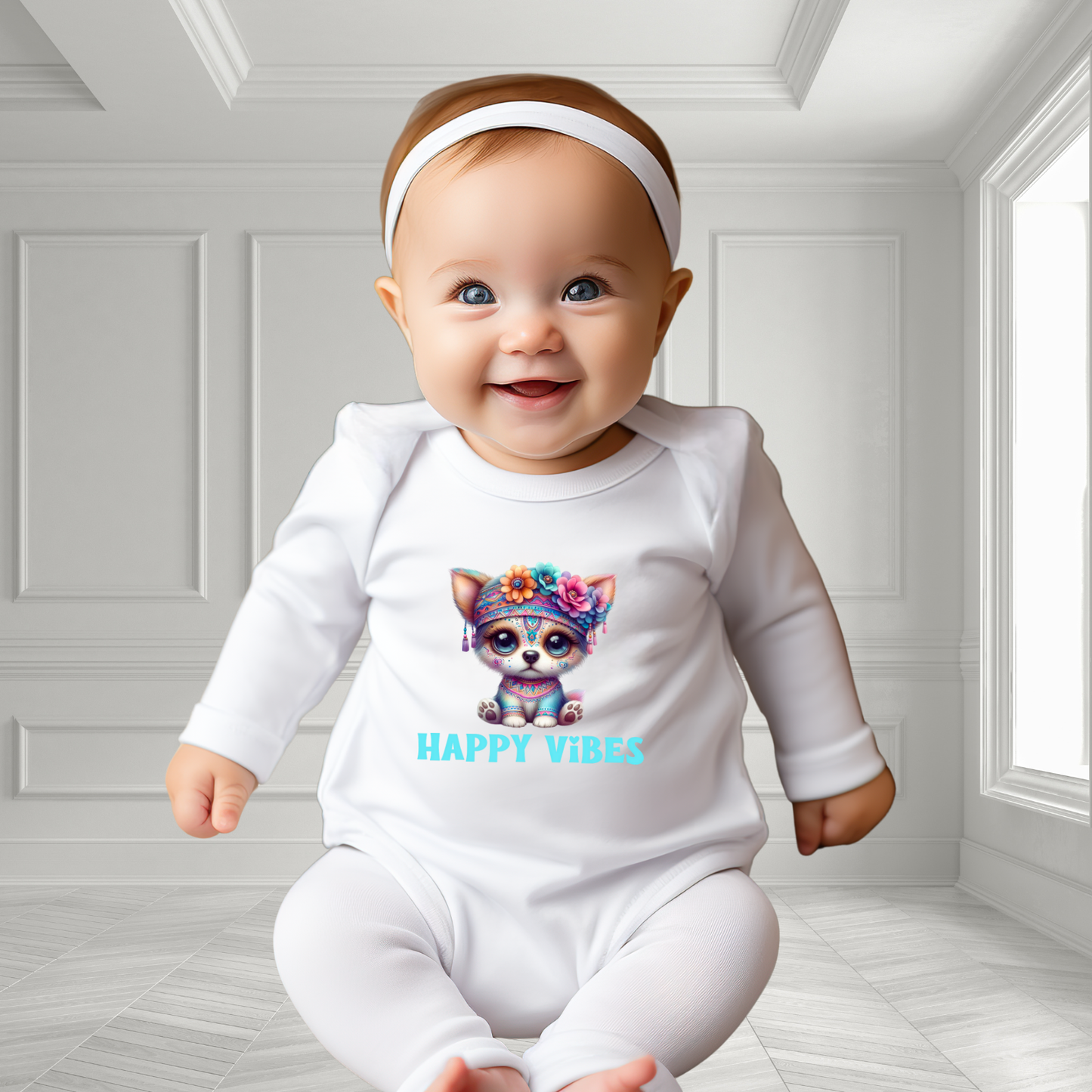 Happy Vibes Infant Long Sleeve Onesie