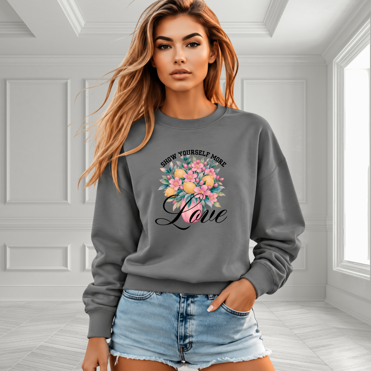 Show Yourself More Love Crewneck Sweatshirt