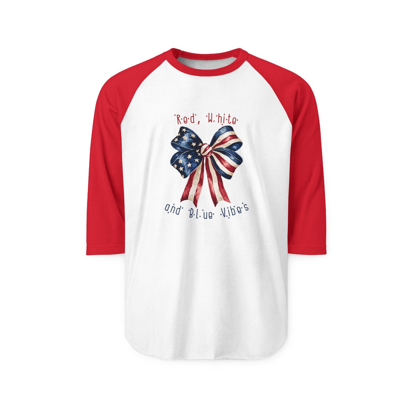 Red White And Blue Vibes Baseball Tee