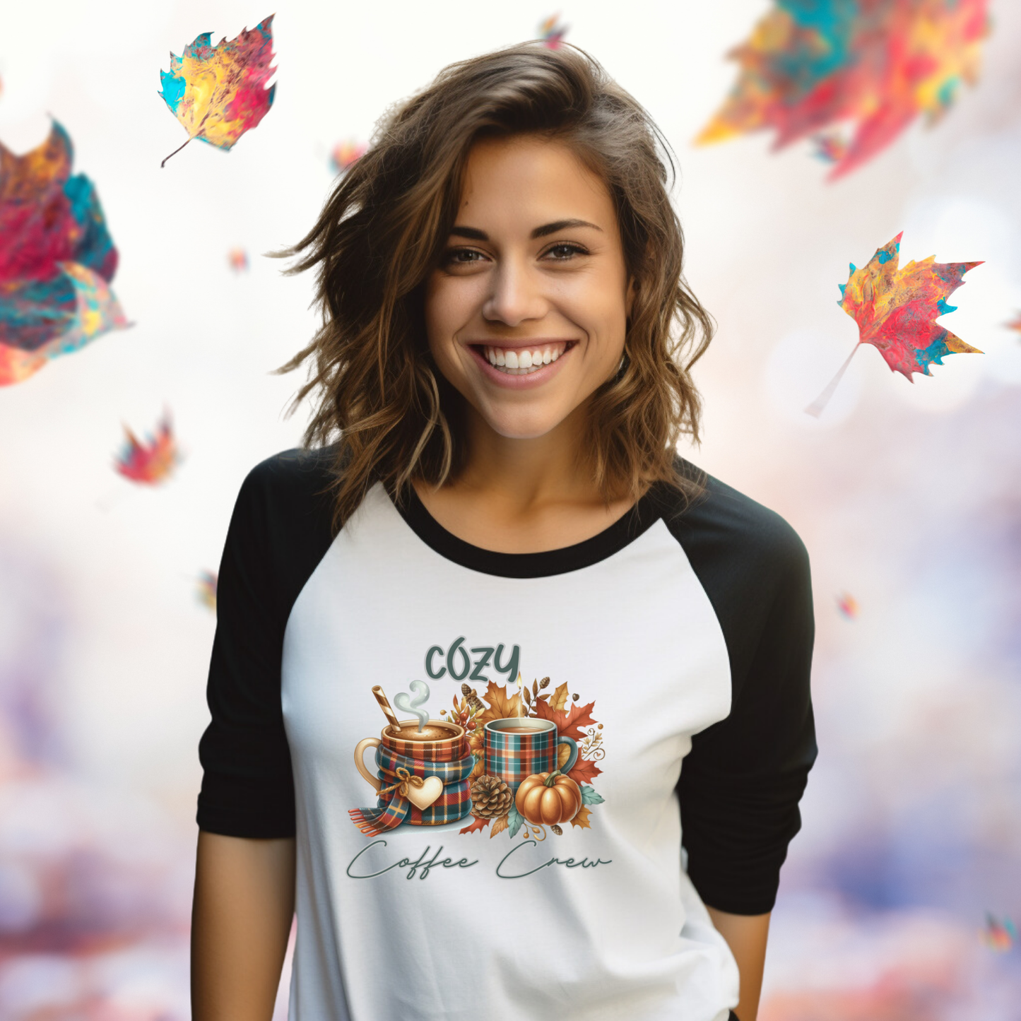 Cozy Coffee Crew Baseball Tee