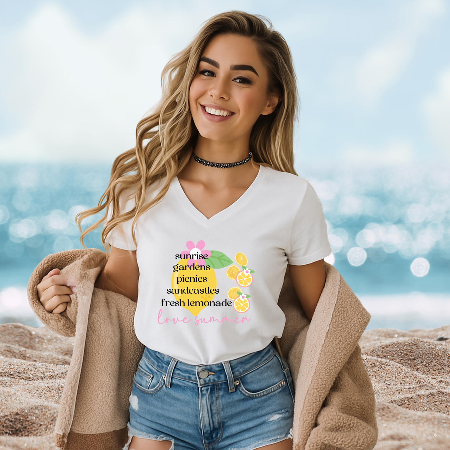 Love Summer V-Neck Tee