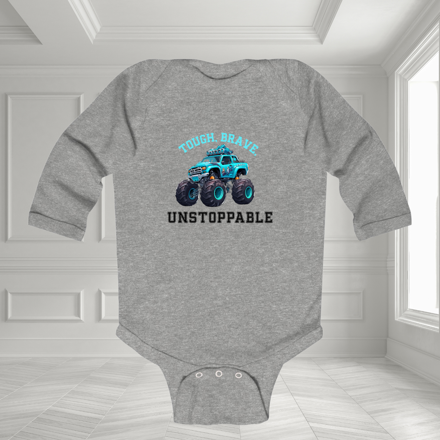 Tough, Brave, Unstoppable Infant Long Sleeve Onesie