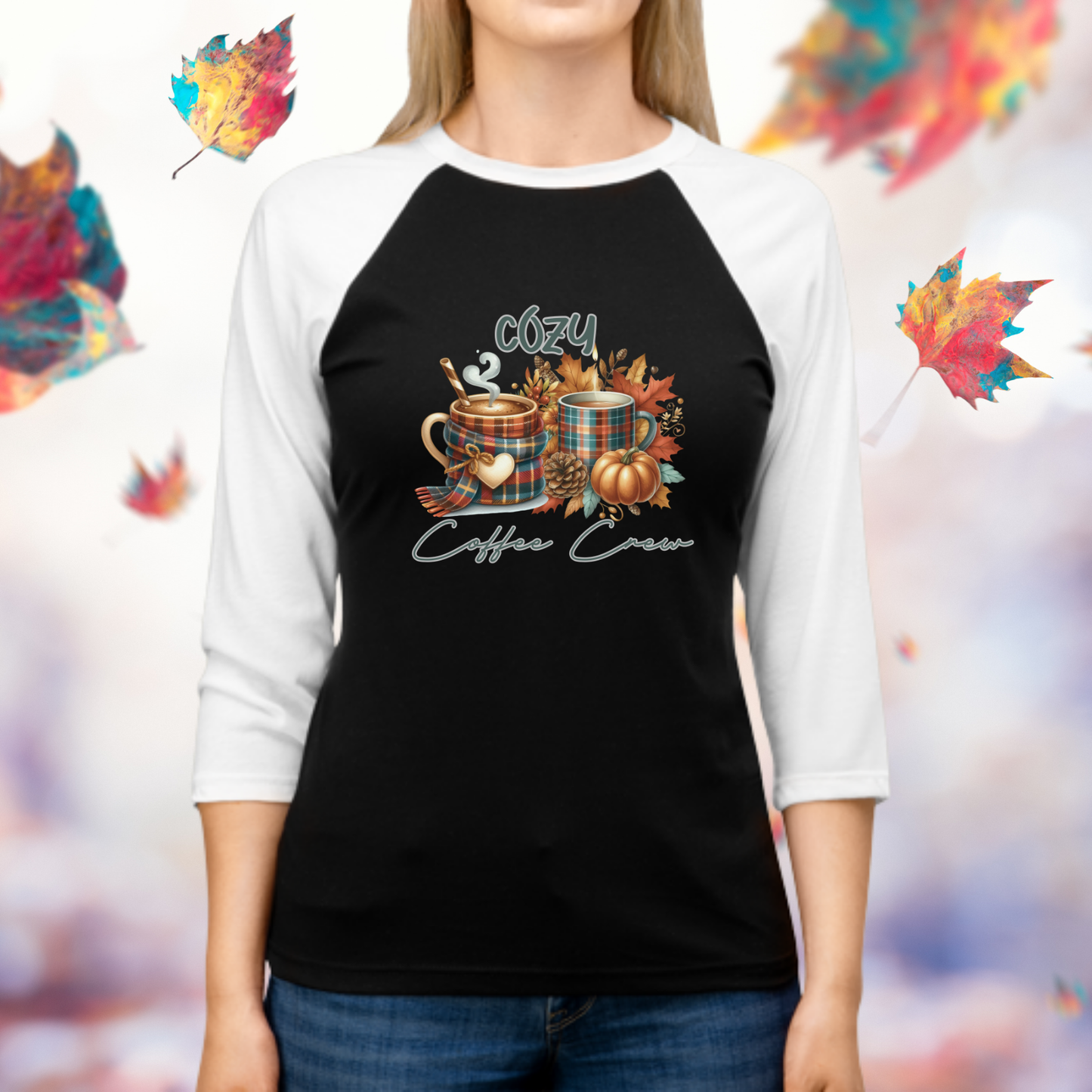 Cozy Coffee Crew Baseball Tee