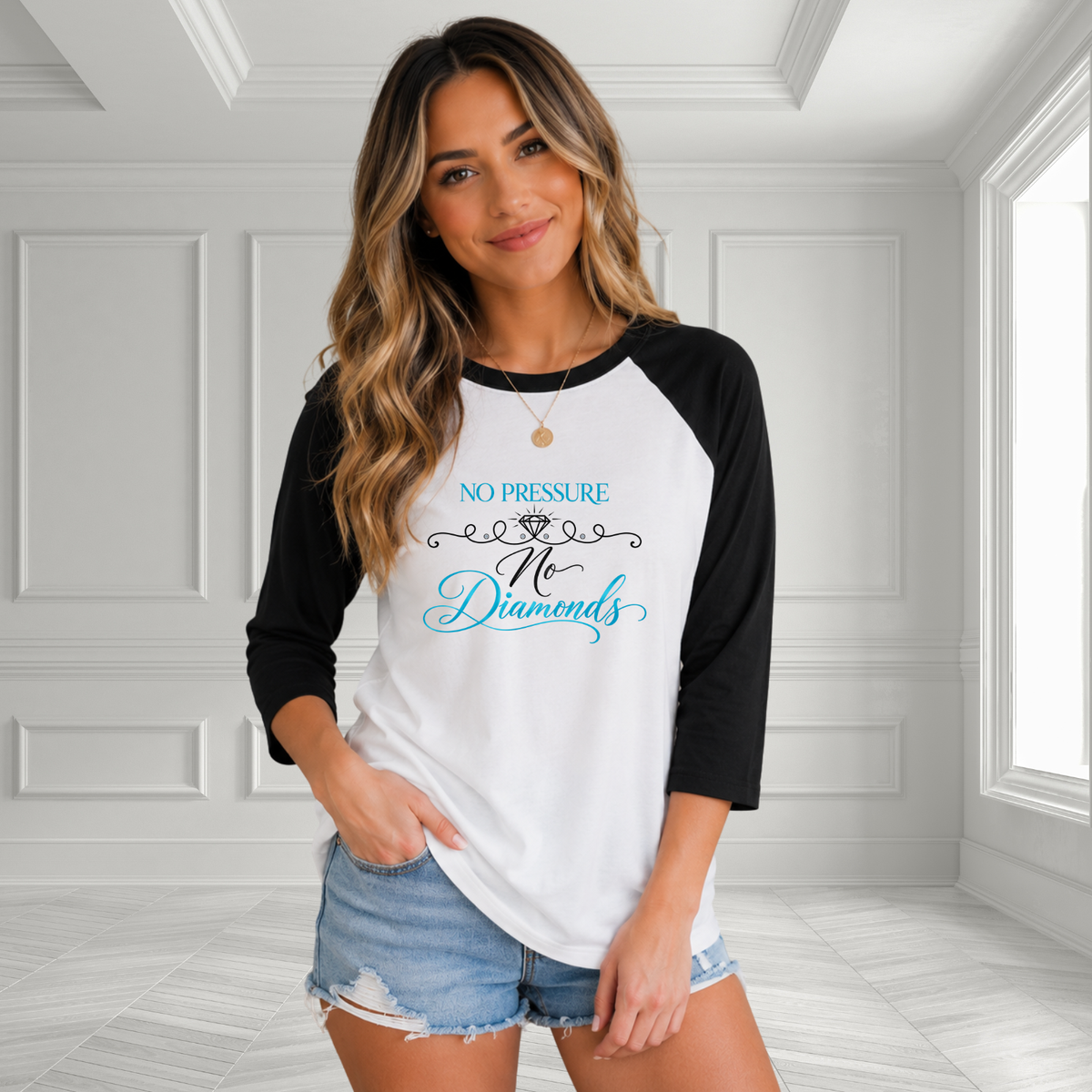 No Pressure No Diamonds Baseball Tee