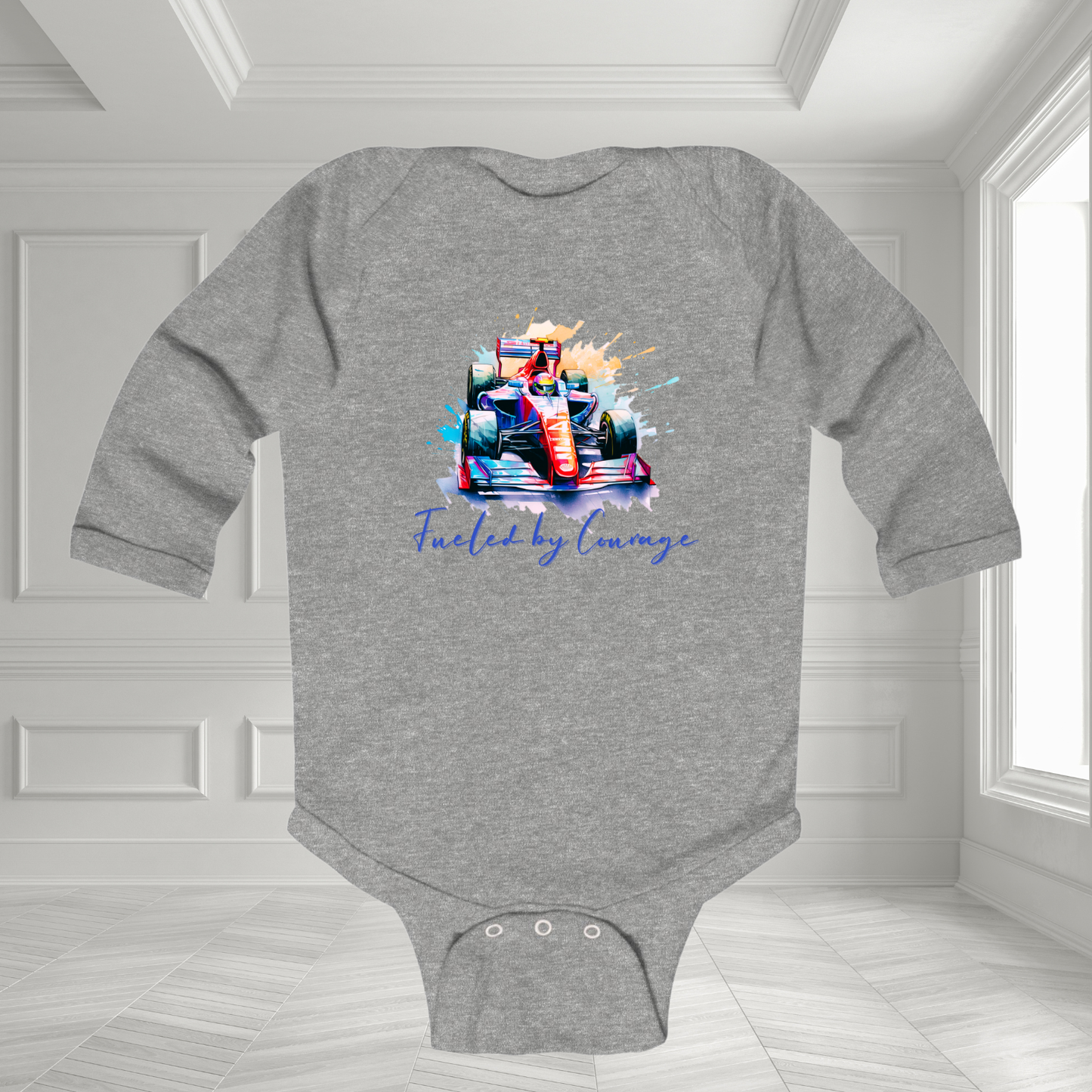 Fueled By Courage Infant Long Sleeve Onesie