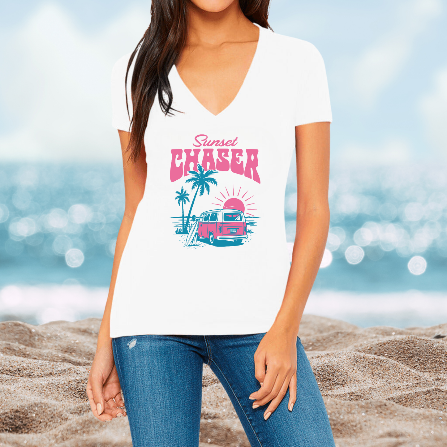 Sunset Chaser V-Neck Tee