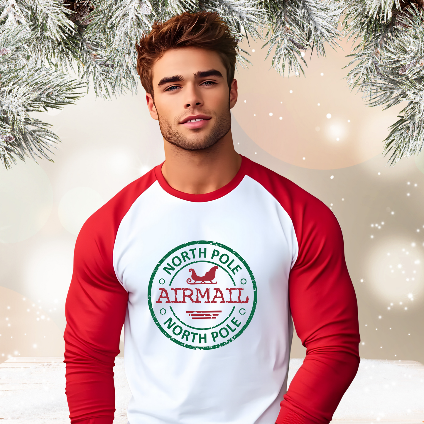 North Pole Airmail Baseball Tee