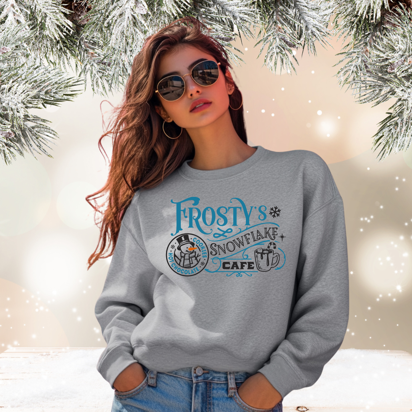 Frosty’s Snowflake Cafe Crewneck Sweatshirt