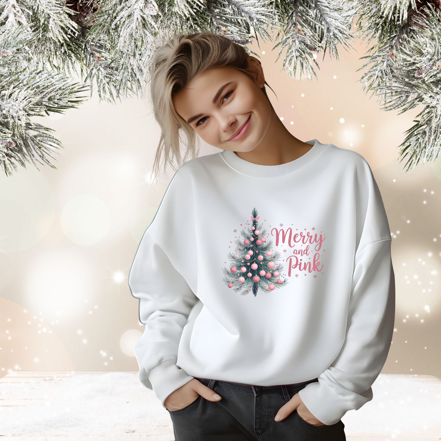 Merry And Pink Crewneck Sweatshirt