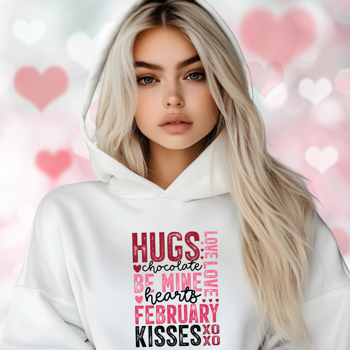 Valentine Typography Crop Hoodie