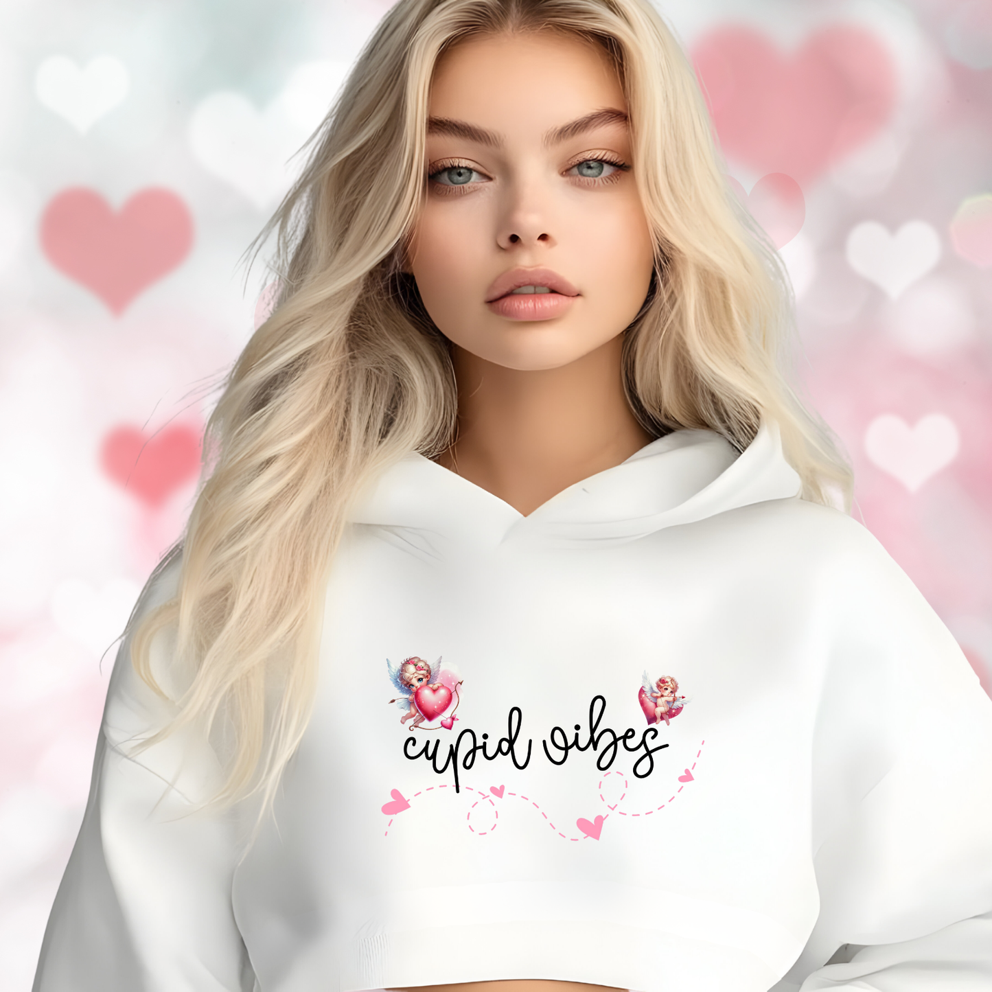 Cupid Vibes Crop Hoodie