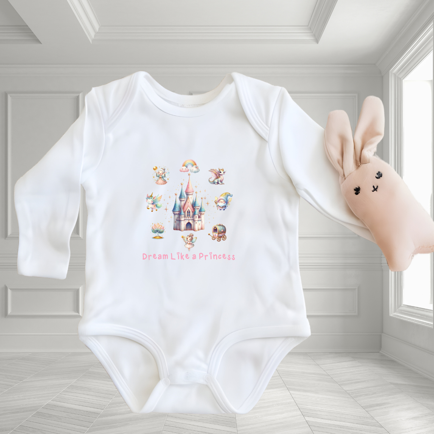 Dream Like A Princess Infant Long Sleeve Onesie