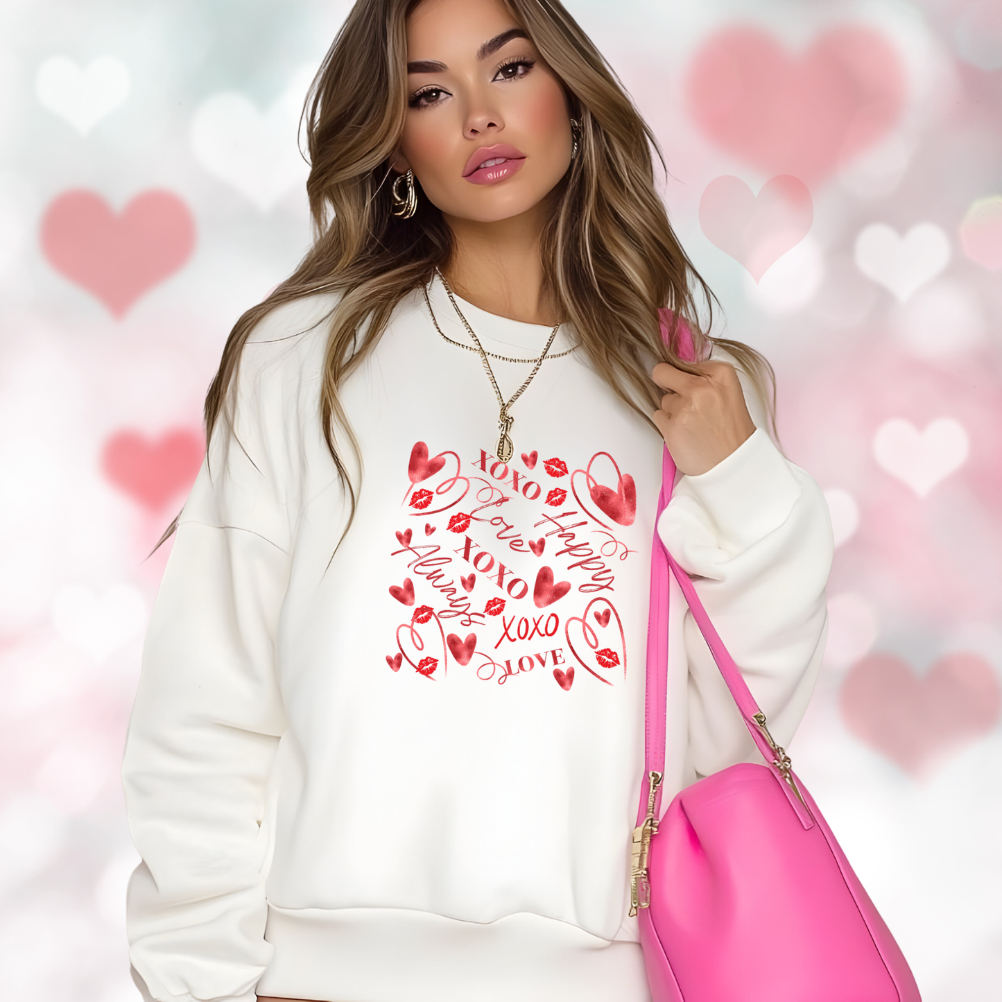 Valentine Word Art Crewneck Sweatshirt