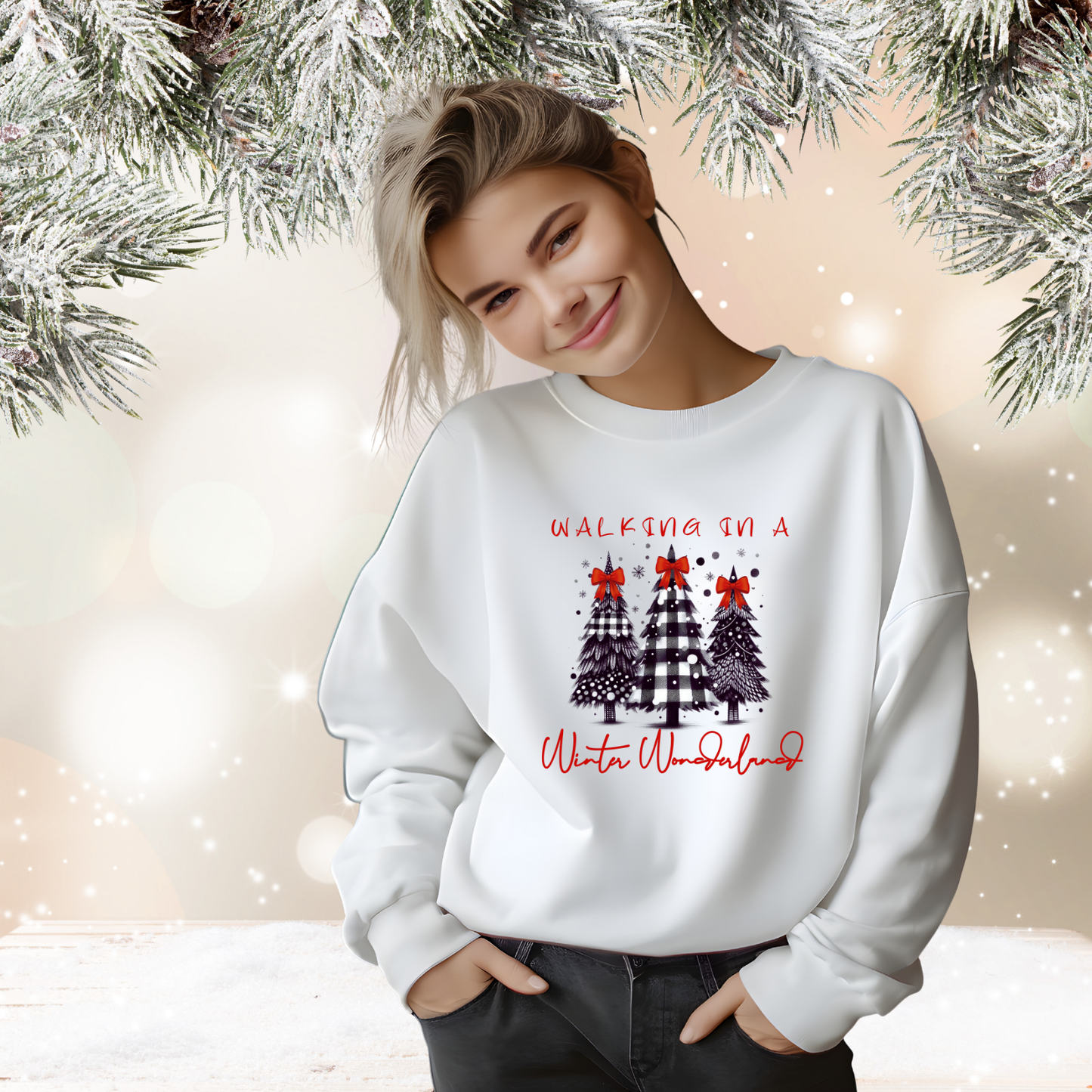 Walking In A Winter Wonderland Crewneck Sweatshirt