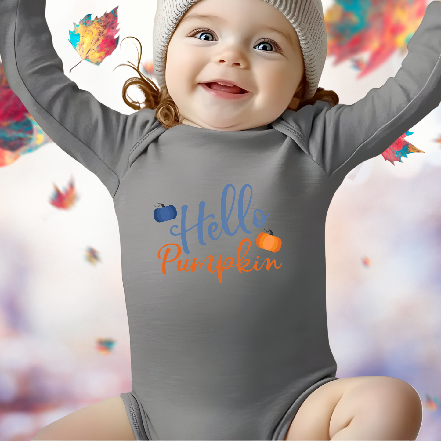 Hello Pumpkin Infant Long Sleeve Onesie