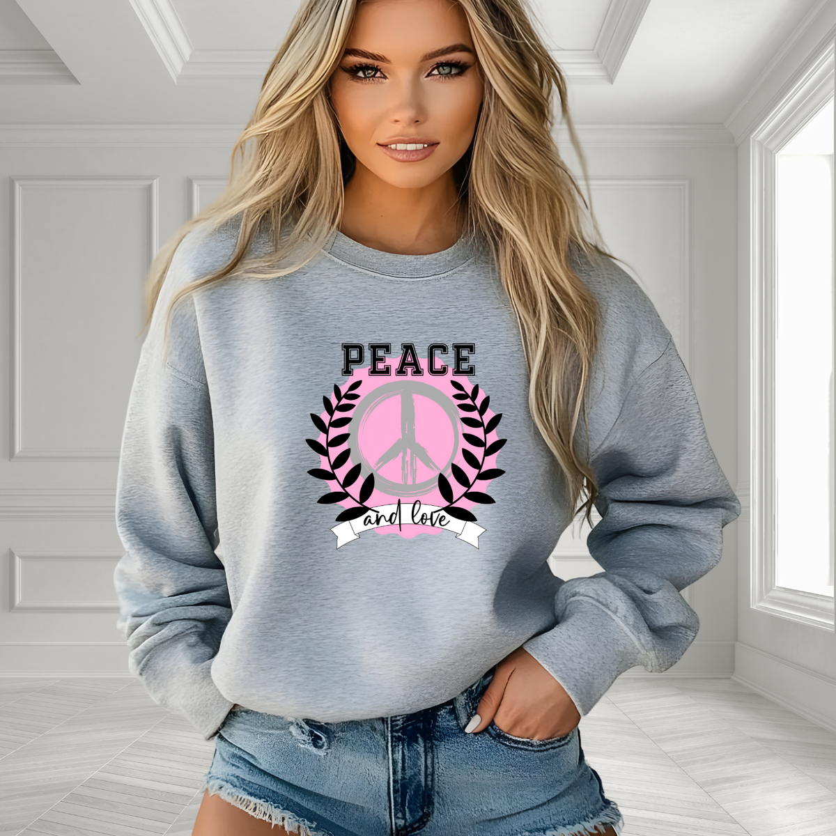 Peace And Love Crewneck Sweatshirt