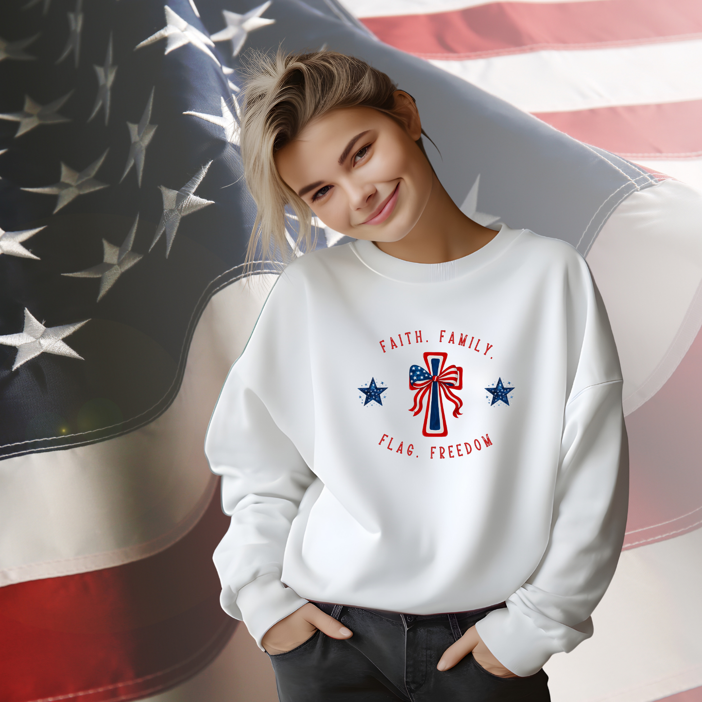 Faith Family Freedom Crewneck Sweatshirt