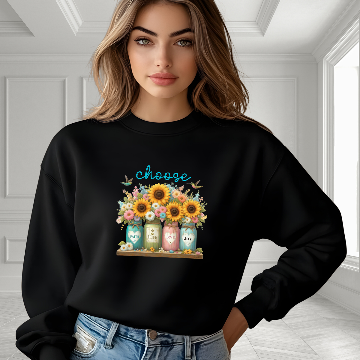 Choose Faith, Hope, Love, Joy Crewneck Sweatshirt