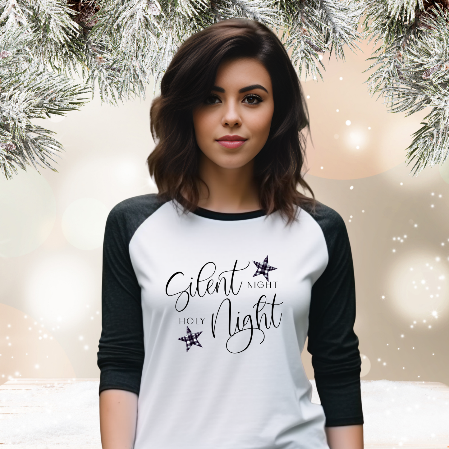 Silent Night, Holy Night Baseball Tee
