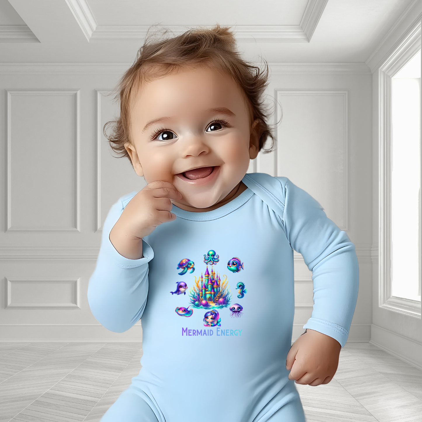 Mermaid Energy Infant Long Sleeve Onesie