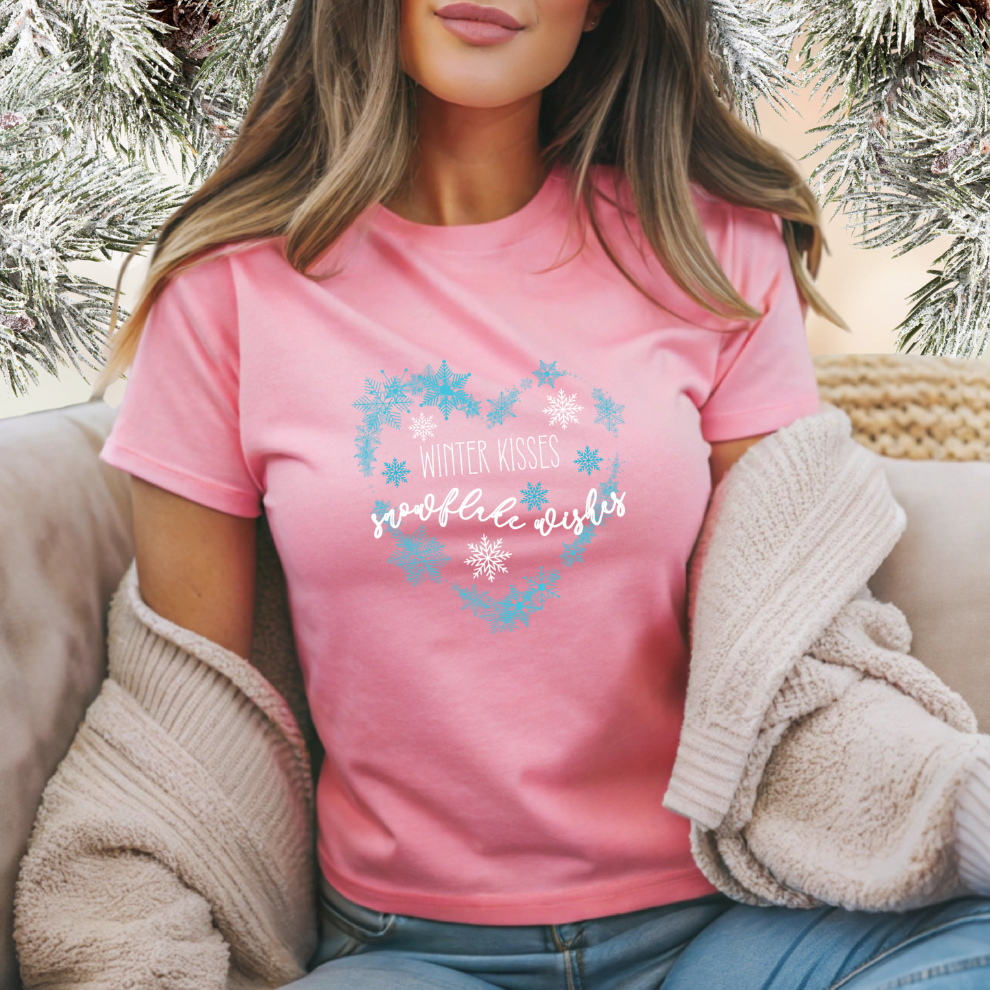 Winter Kisses, Snowflake Wishes T-Shirt