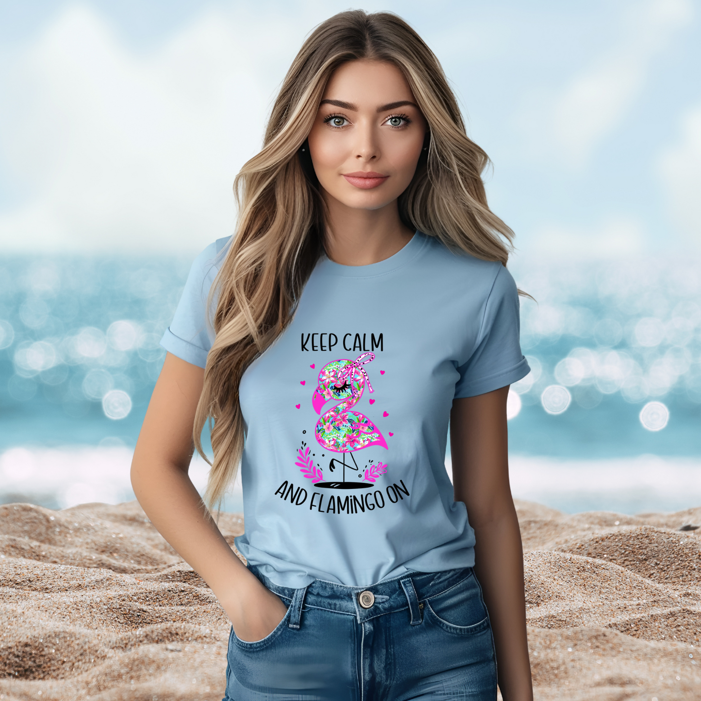 Keep Calm And Flamingo On T-Shirt