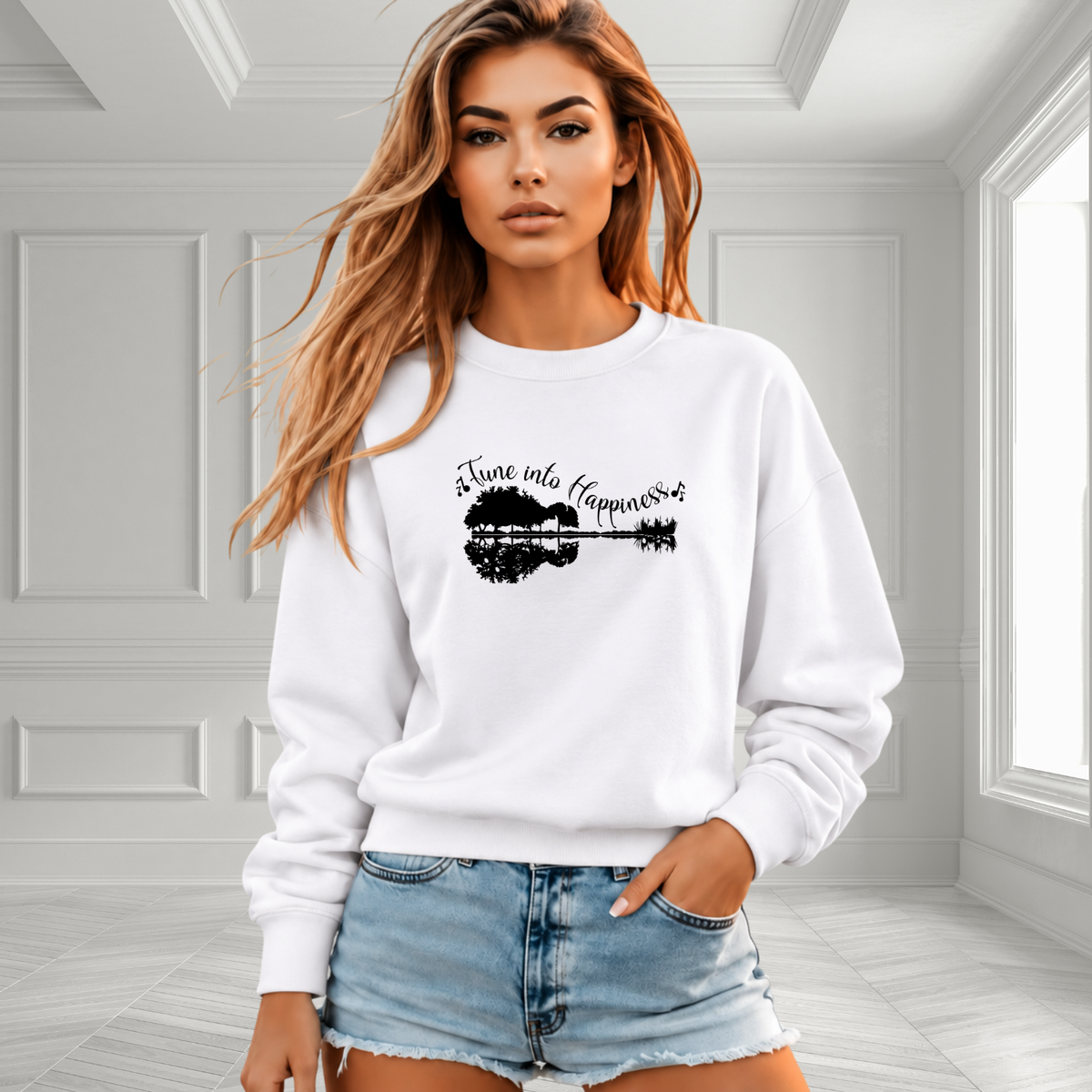 Tune Into Happiness Crewneck Sweatshirt