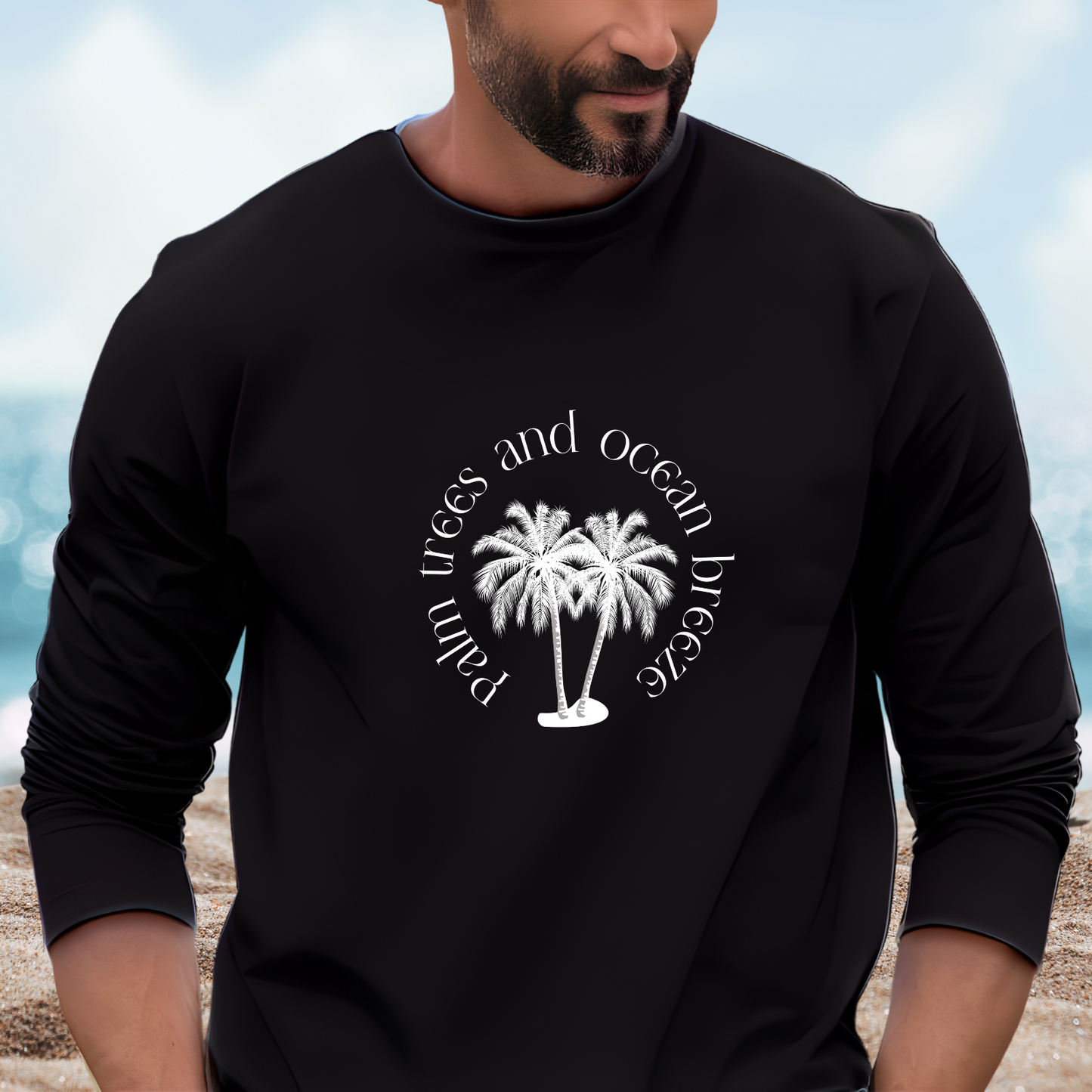 Palm Trees And Ocean Breeze Long Sleeve Tee