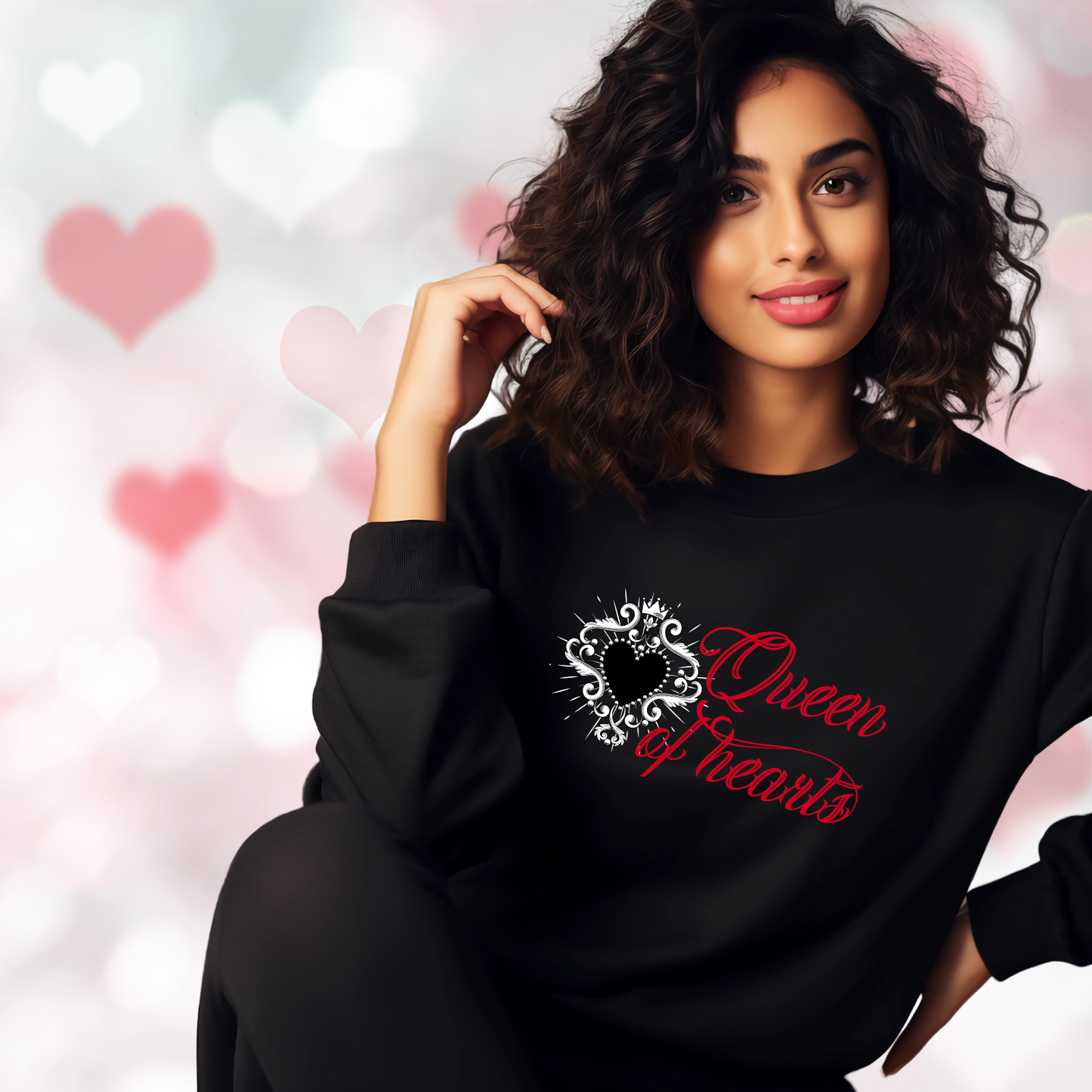 Queen Of Hearts Crewneck Sweatshirt